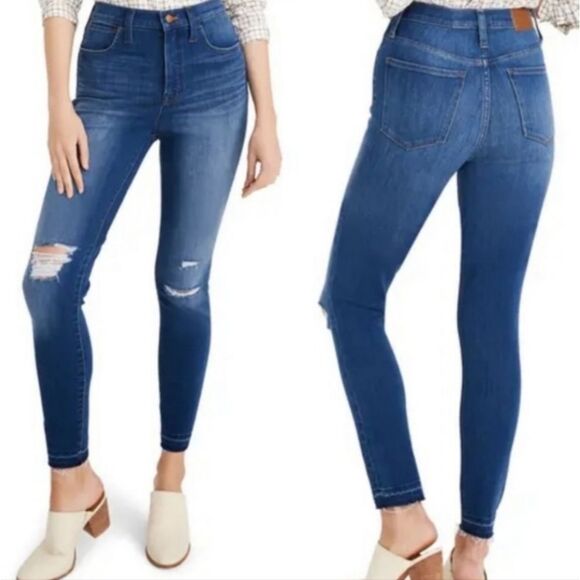 Madewell 10” High Waist Crop Skinny Jeans Size 34 - Picture 1 of 12
